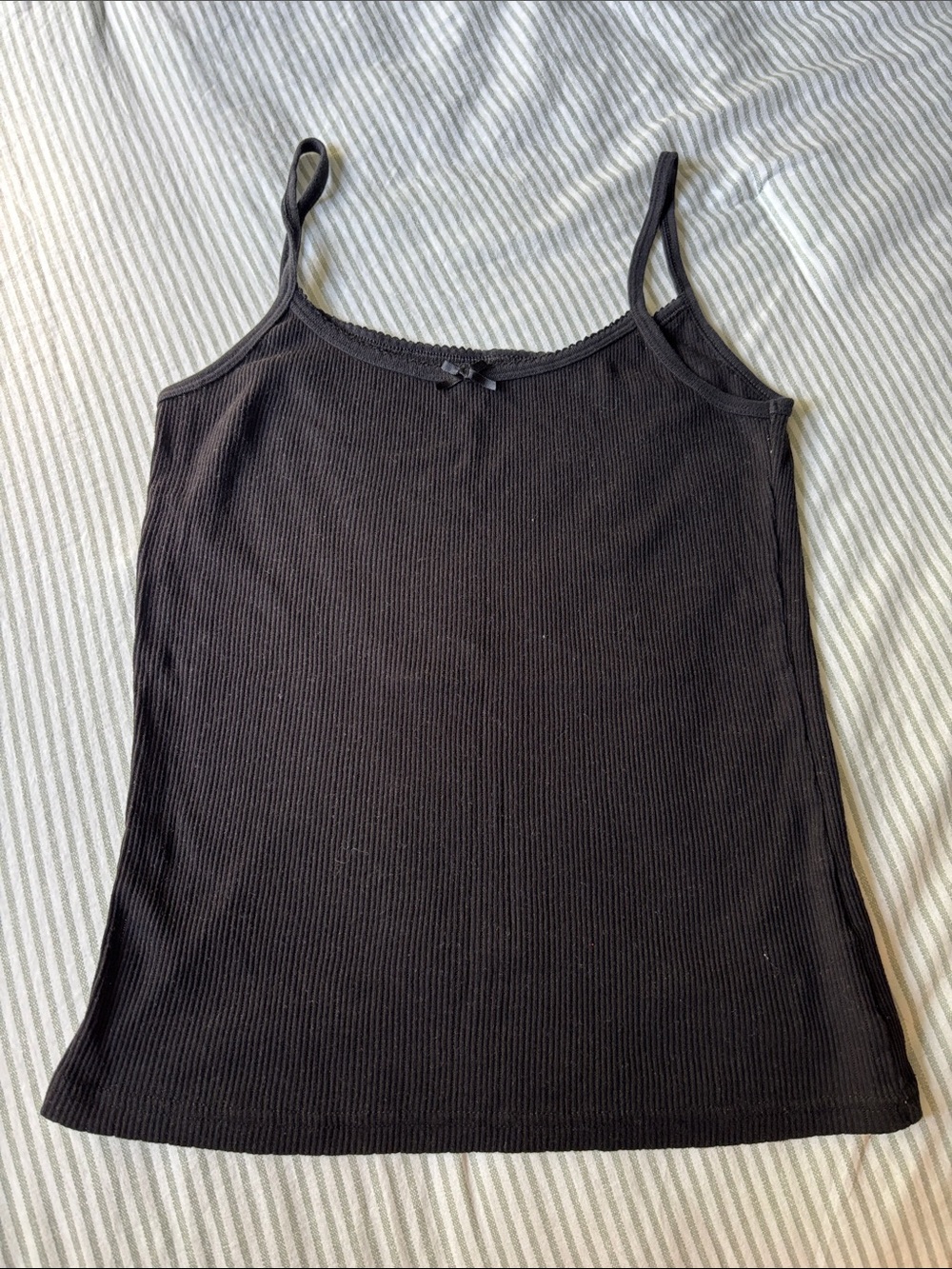 H&M Black Ribbed Spaghetti-Strap Tank